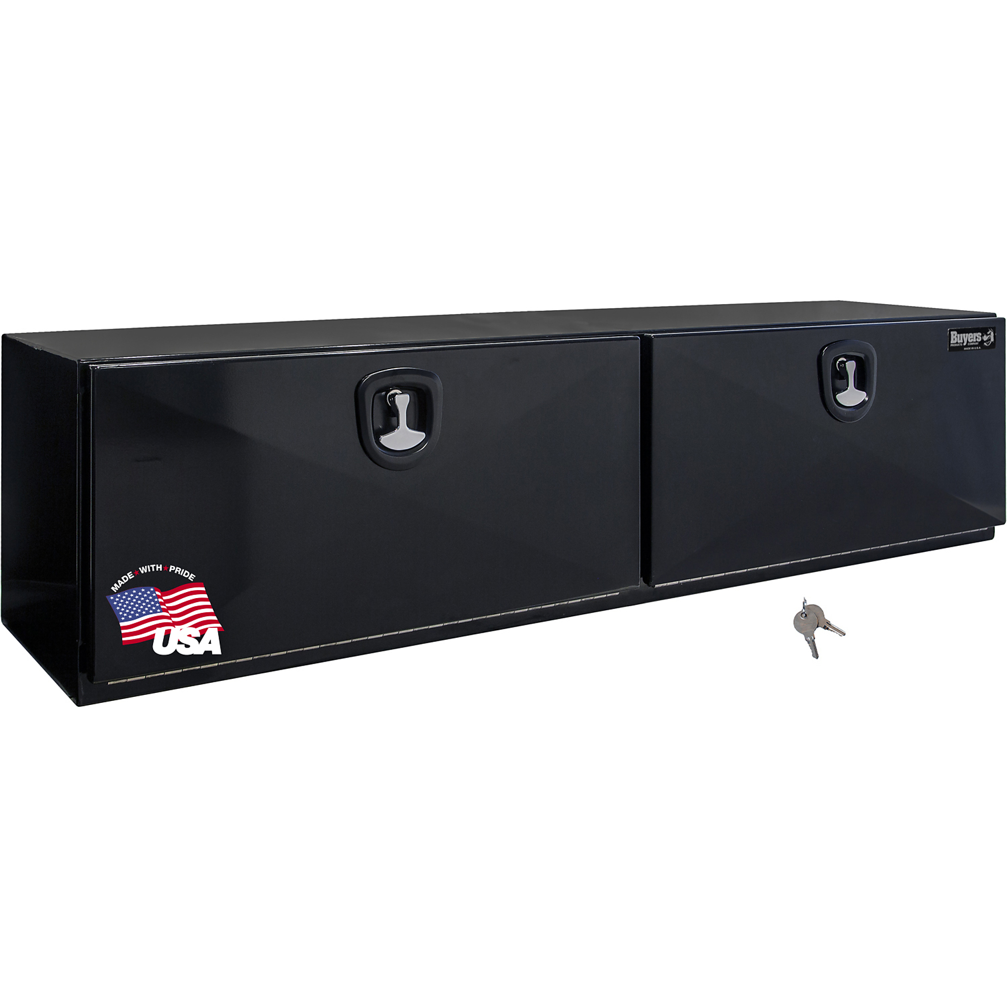 Buyers Products, 72x18x18 Pro Series Underbody Truck Tool Job Storage Box, Width 72 in, Material Steel, Color Finish Glossy Black, Model# 1752825